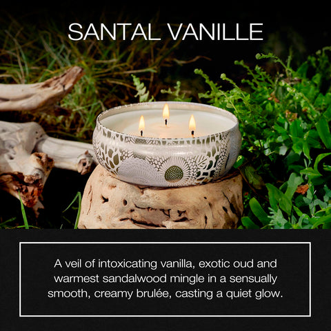 Voluspa top view showing three wicks lit for even fragrance dispersal