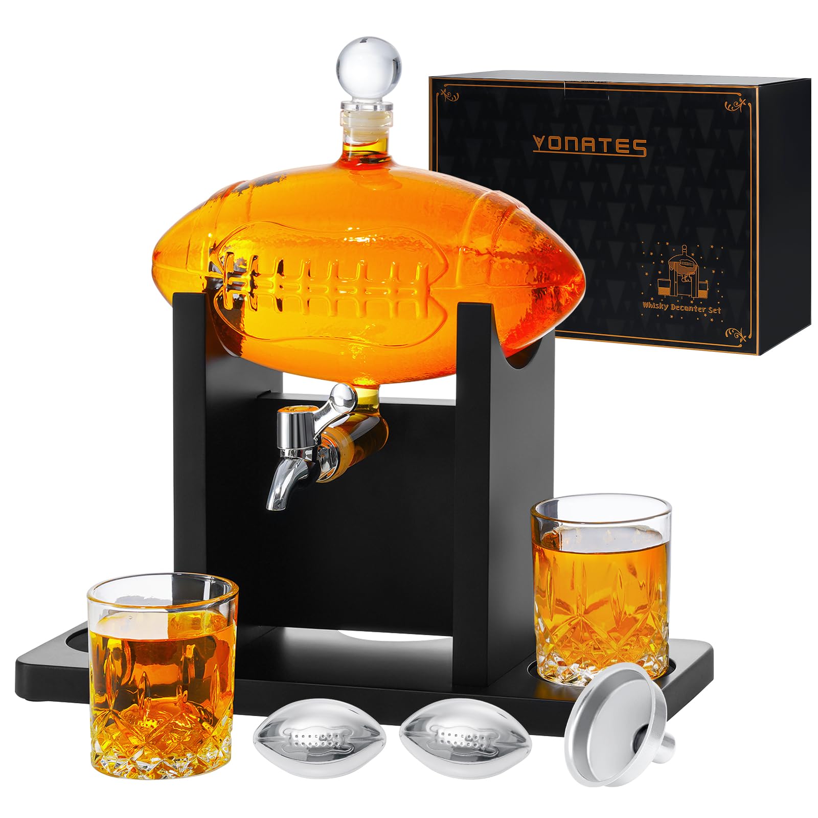 VONATES front view decanter set on display showcasing sport design and presentation