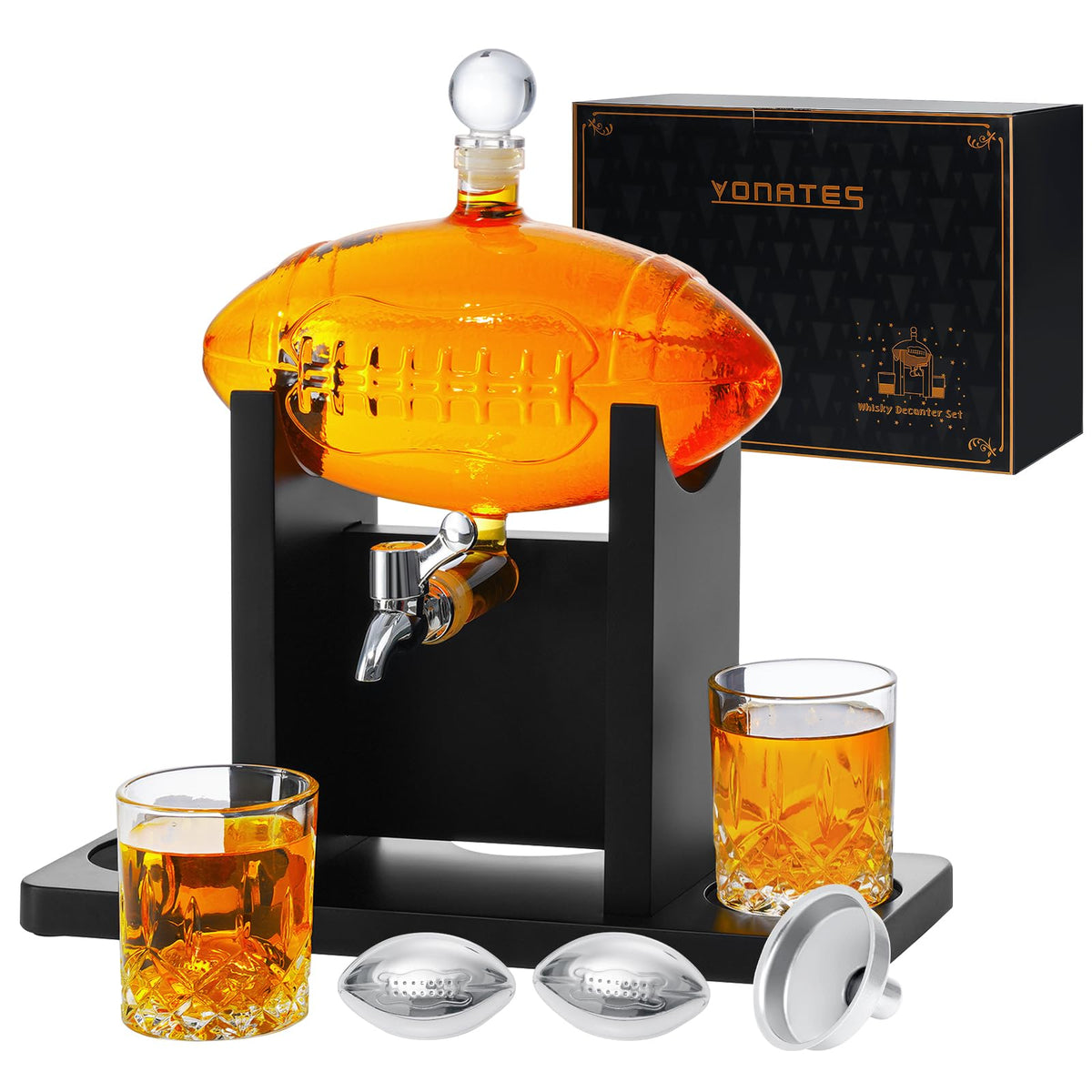 VONATES front view decanter set on display showcasing sport design and presentation