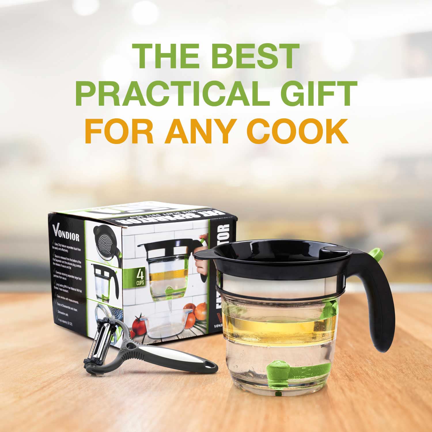 VONDIOR in kitchen lifestyle with roast and bowls demonstrating everyday meal use