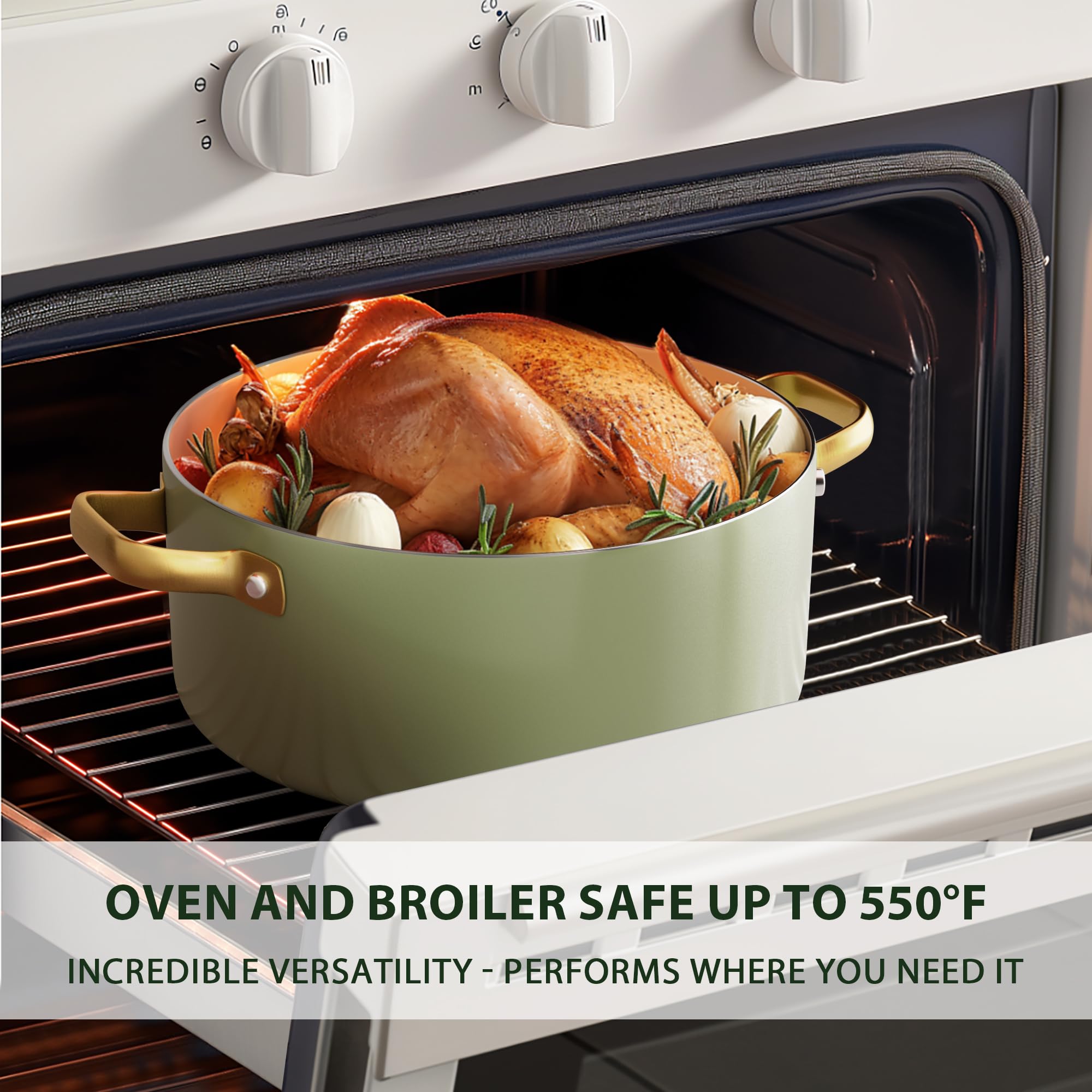 VONIKI frying pan on stovetop with food, showing quick heating and easy flipping benefit