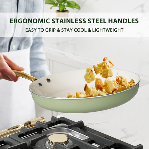 VONIKI silicone utensils and storage bucket, organized tools that protect the ceramic finish