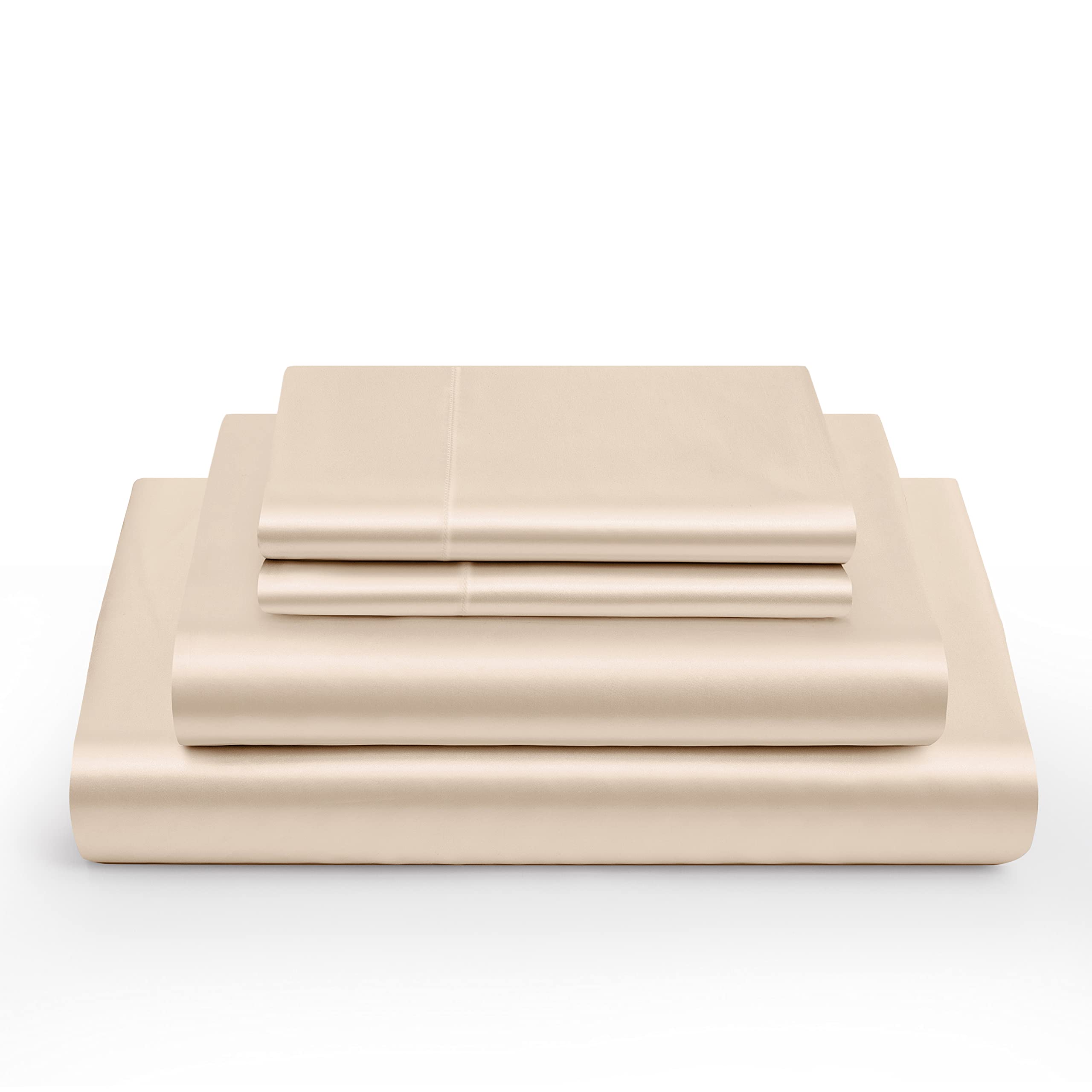 Vonty flat sheet folded close-up showing soft satin texture and smooth finish