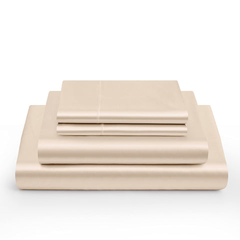 Vonty flat sheet folded close-up showing soft satin texture and smooth finish
