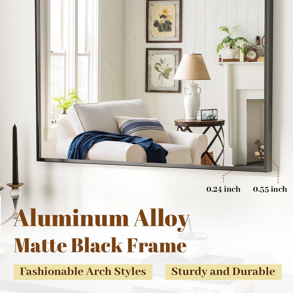 VooBang mirror styled in entryway adding focal point and cohesive decor