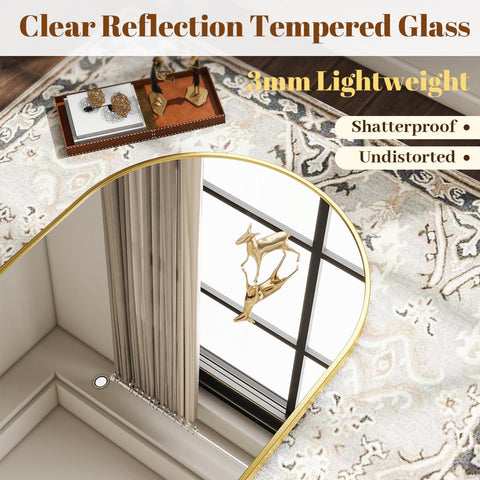 VooBang mirror mounted above bathroom vanity brightening space and adding height