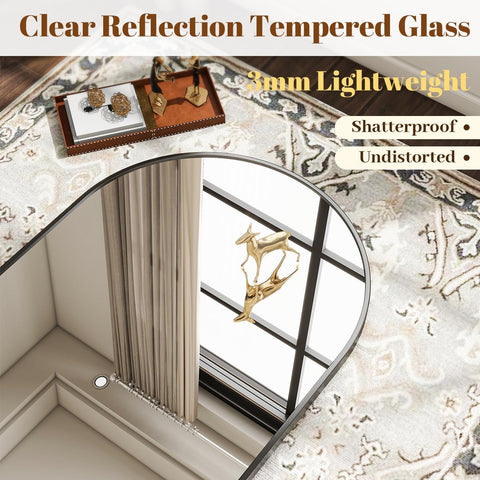 VooBang mirror mounted over bathroom vanity boosting light and perceived space