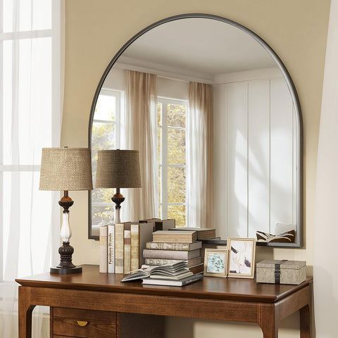 VooBang mirror reflecting a person grooming to show distortion-free reflection benefit