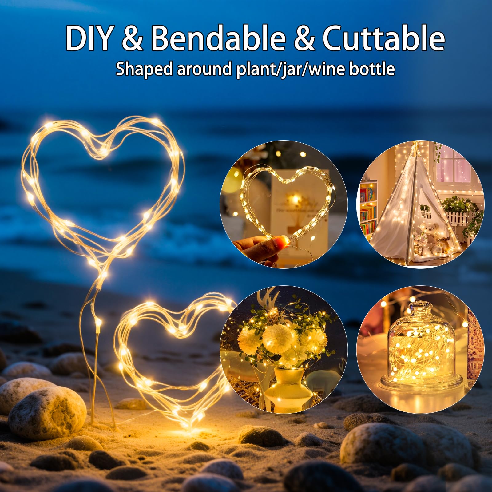 VOOKRY fairy lights in wedding centerpiece delivering elegant atmosphere
