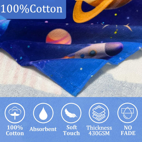 VOOVA & MOVAS child wearing towel demonstrating coverage and comfort
