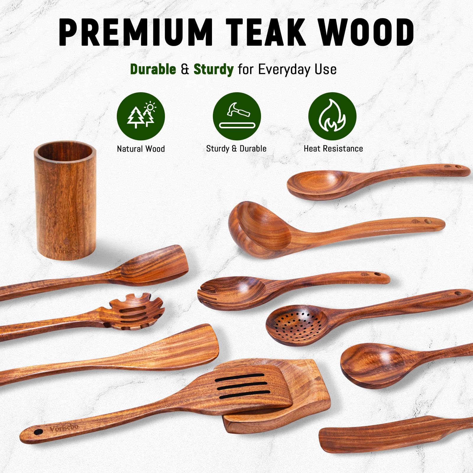Vorisebo utensils held in hand to show size and ergonomic comfortable grip