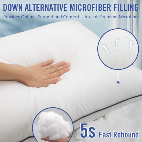 Vorouhals pillow edge and fill detail showing plush loft and resilience