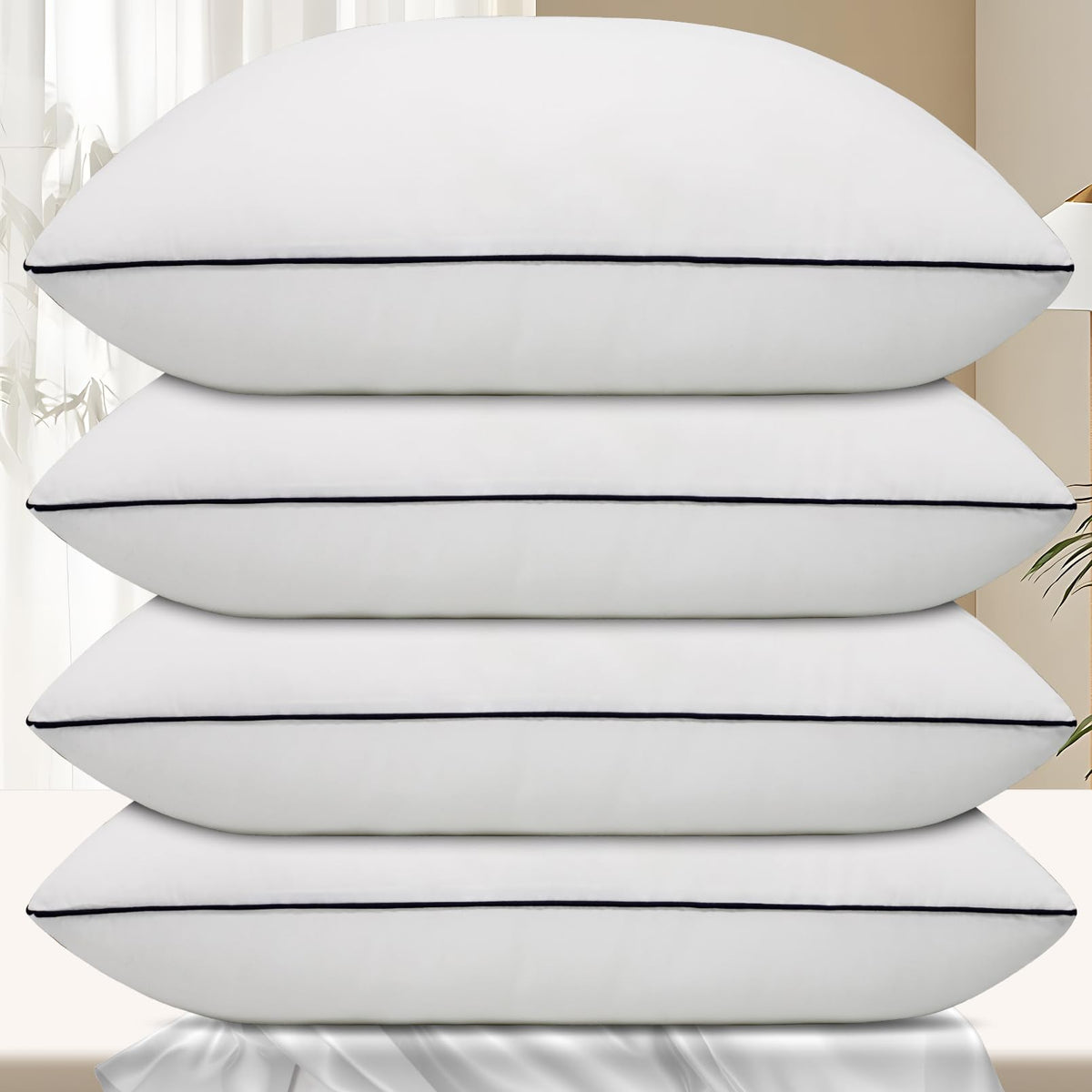 Vorouhals front packaging showing four queen pillows and convenience