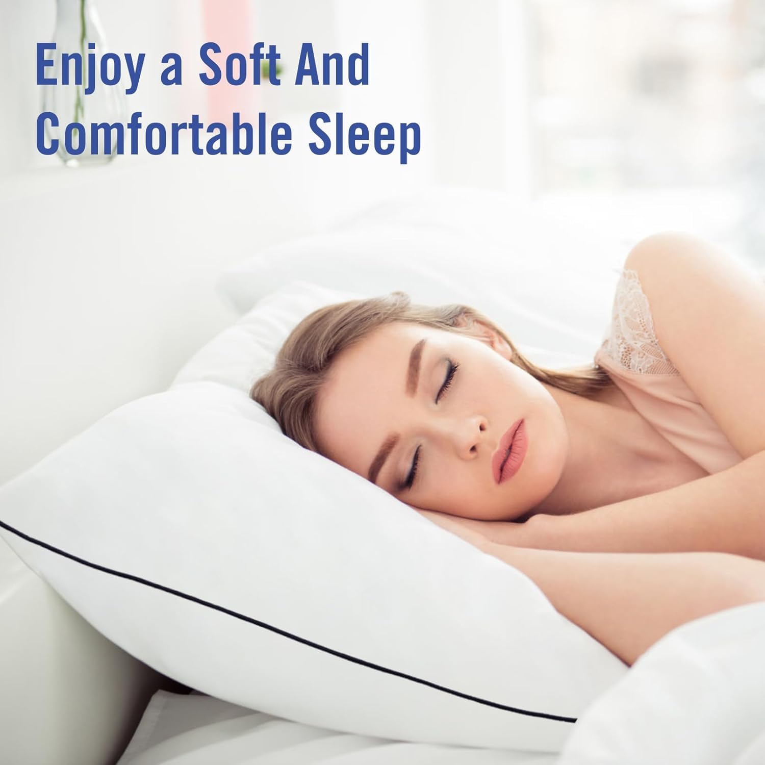 Vorouhals pillow held to show standard size scale, clarifies dimensions