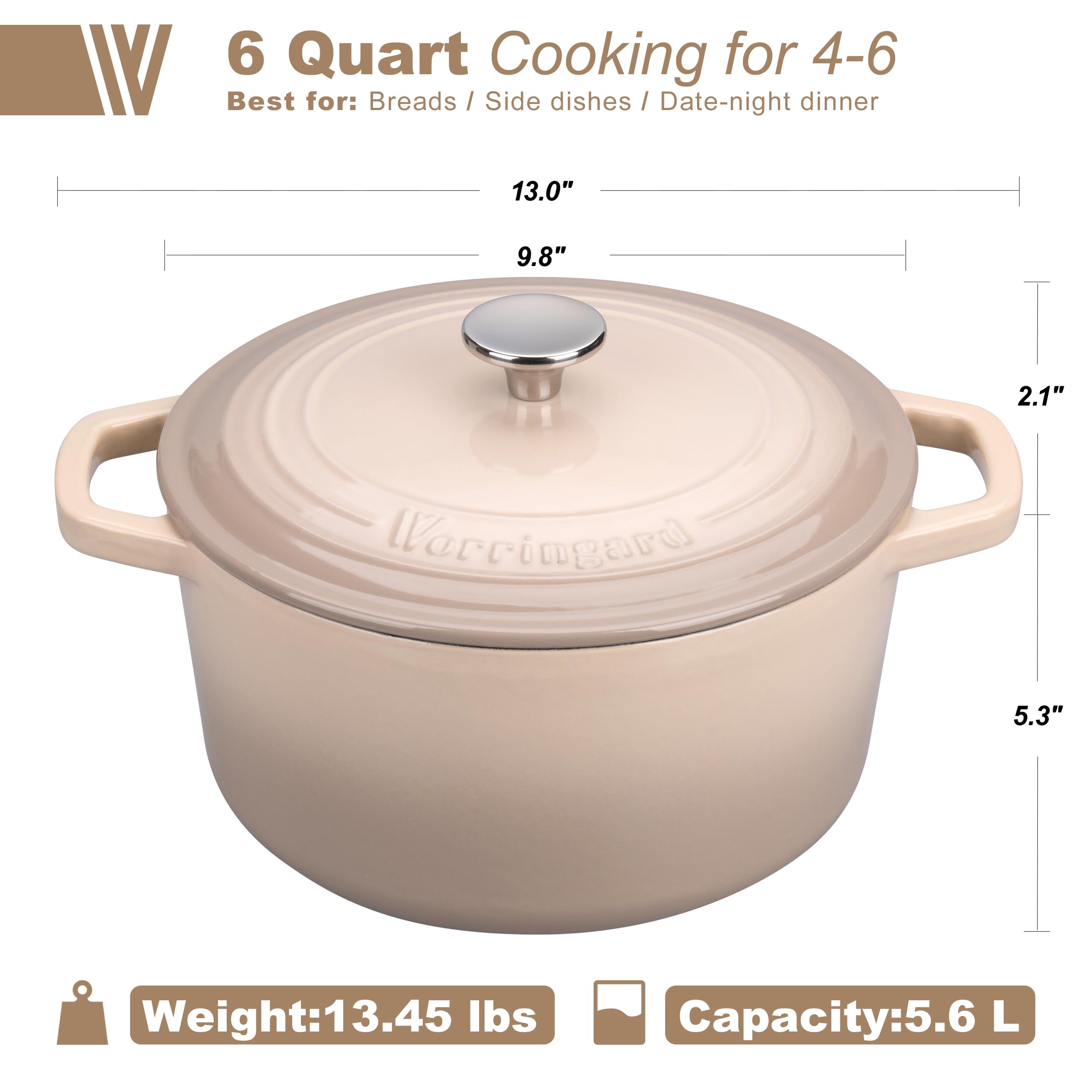 VORRINGARD lid close-up with stainless-steel knob demonstrating secure lid fit benefit
