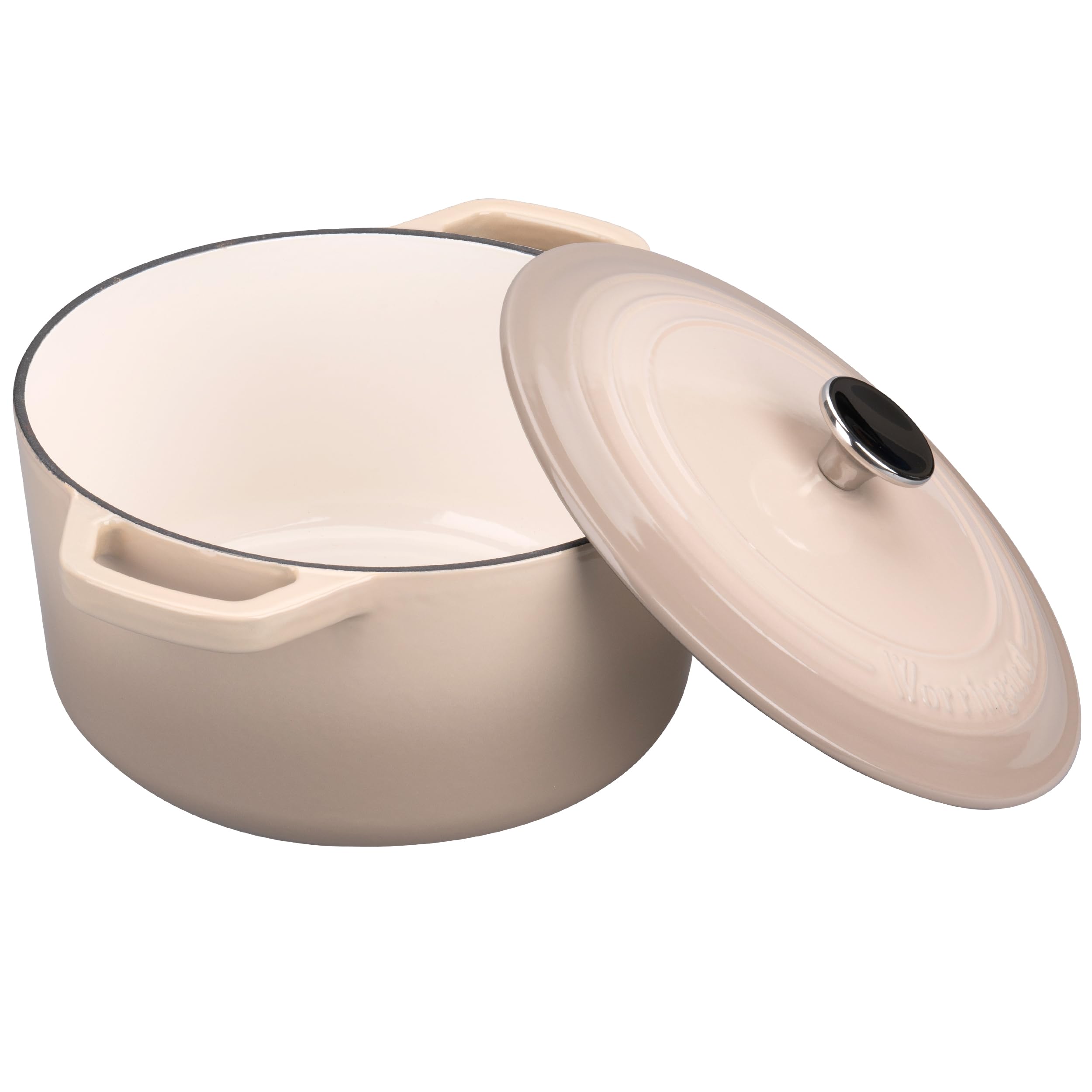 VORRINGARD Dutch oven with baked sourdough inside illustrating crisp crust baking benefit