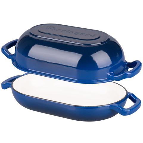 VORRINGARD looped handles gripped by oven mitts for safe transport benefit