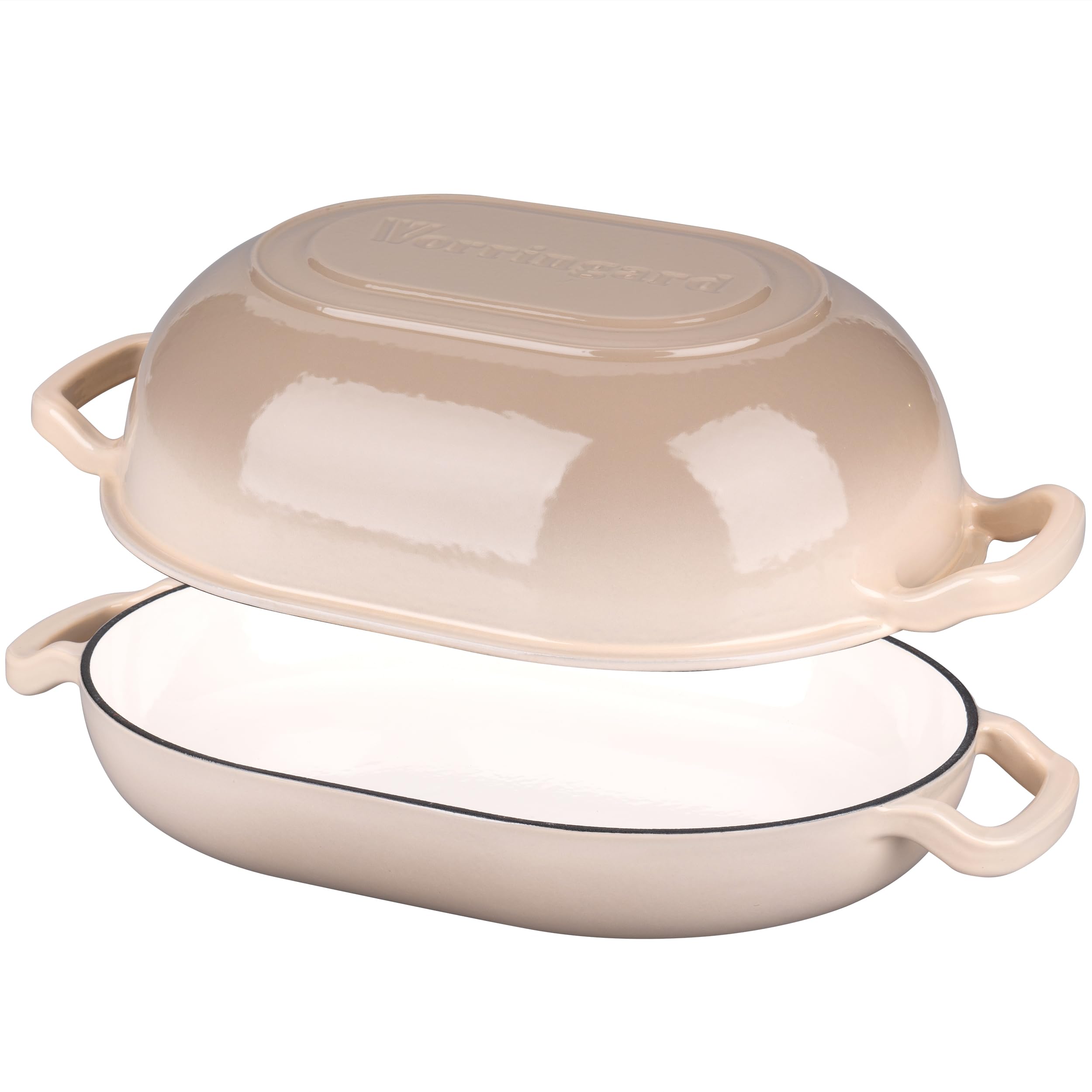 VORRINGARD pan next to ruler showing 14.2x5.4 inches for size clarity