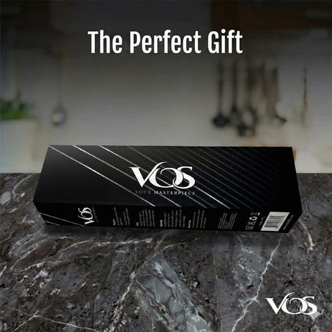 Vos knives in kitchen lifestyle setting demonstrating everyday prep benefit