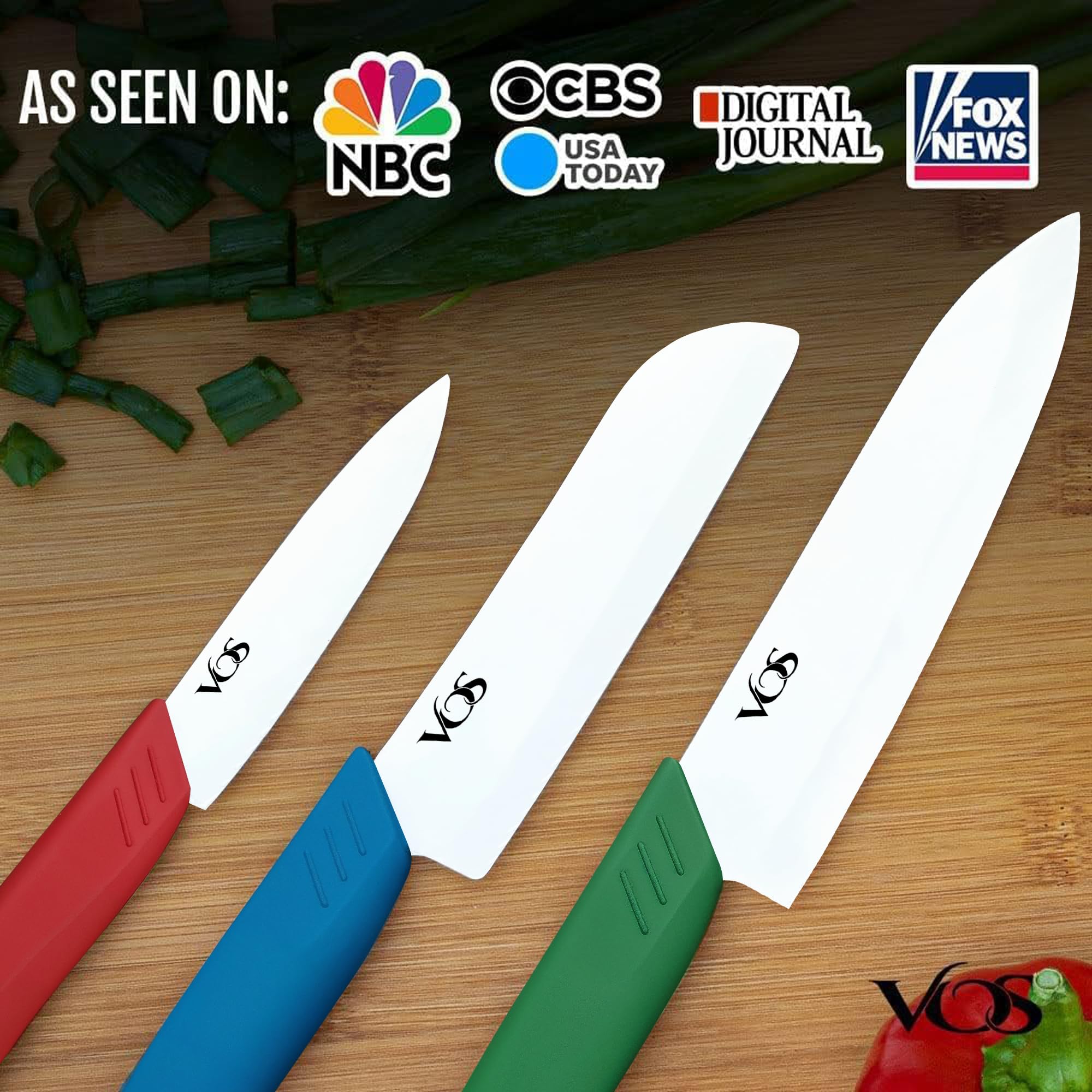 Vos paring knife held in hand showing lightweight control and balance