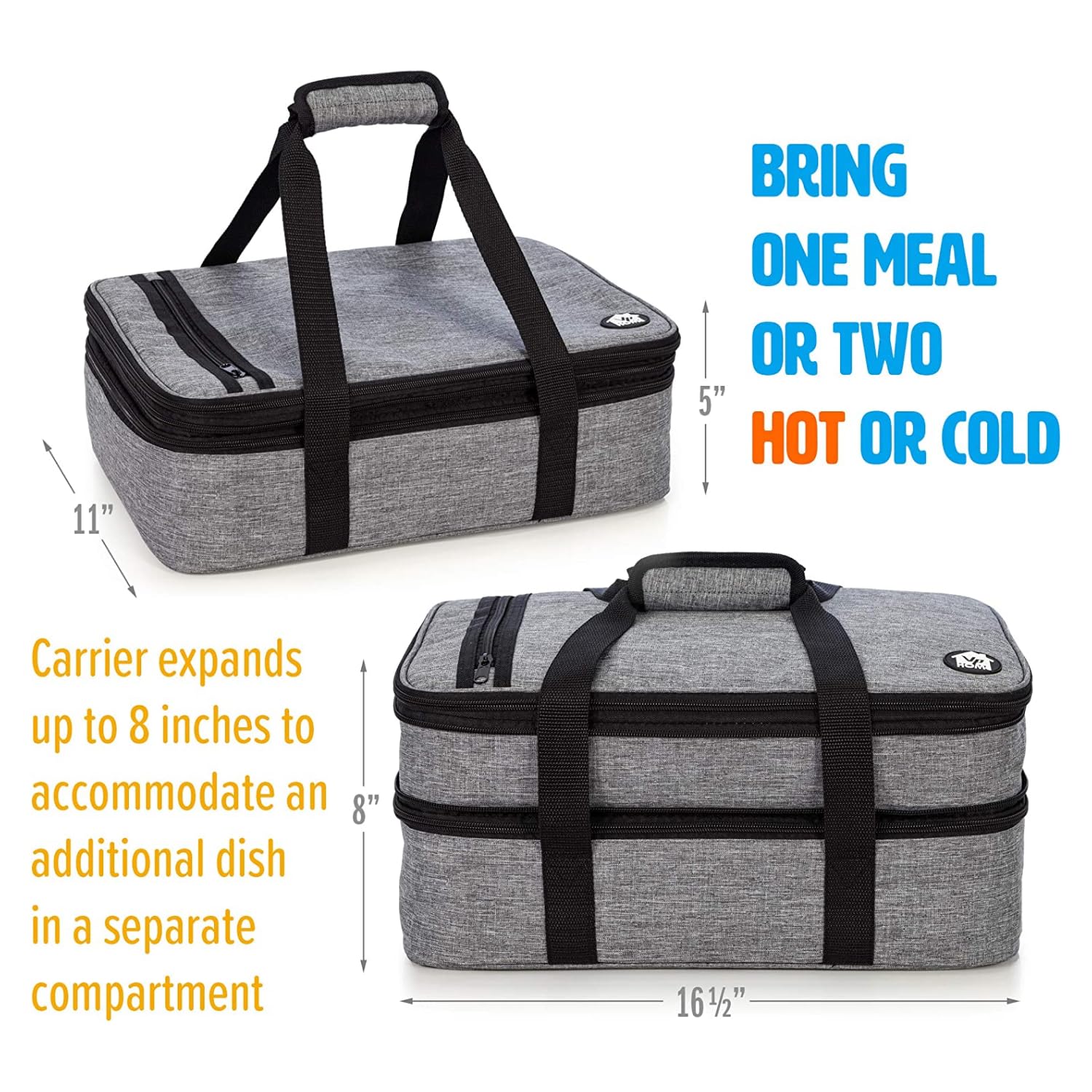 VP Home in use with two casseroles proving organized hot or cold transport