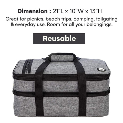 VP Home carrier in outdoor picnic setting showing stylish practical food transport