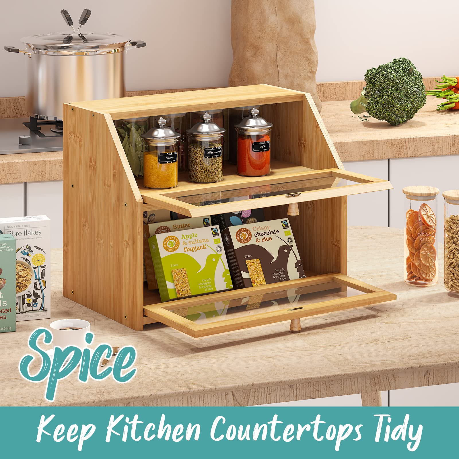 Vriccc on a kitchen countertop corner illustrating space-saving placement
