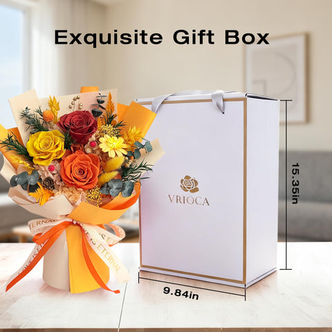 Vrioca bouquet styled on bedroom dresser offering low-maintenance floral décor