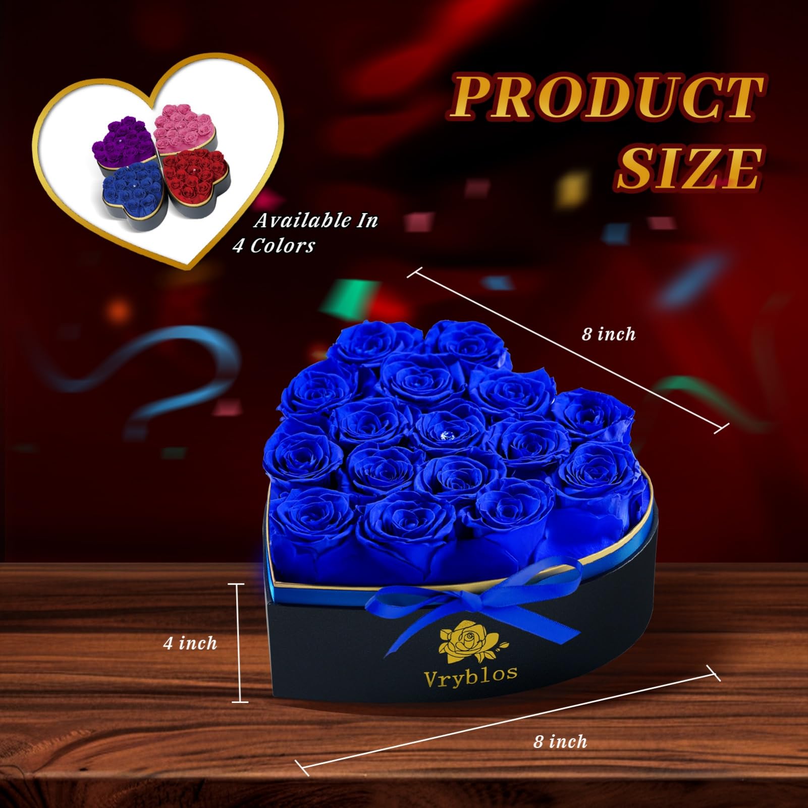 Vryblos close-up of blue rose petals highlighting preserved texture and lasting color