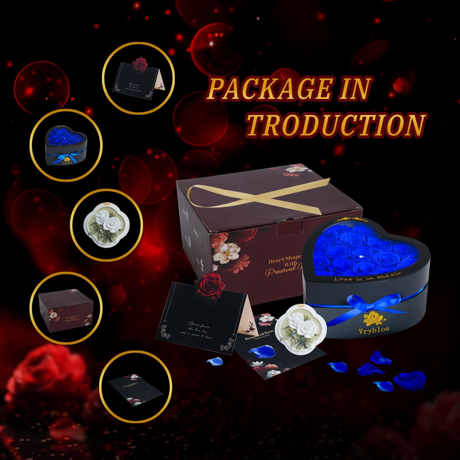 Vryblos side profile of heart box illustrating depth and sturdy packaging protection