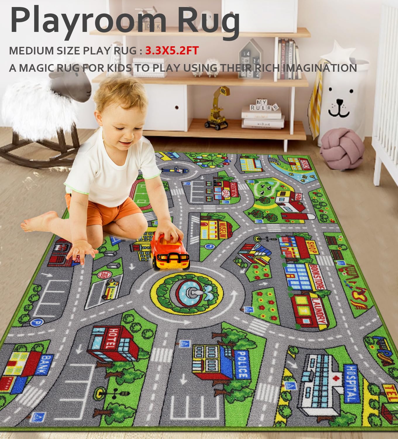 VSIWB rug styled in a kids playroom creating an inviting activity space