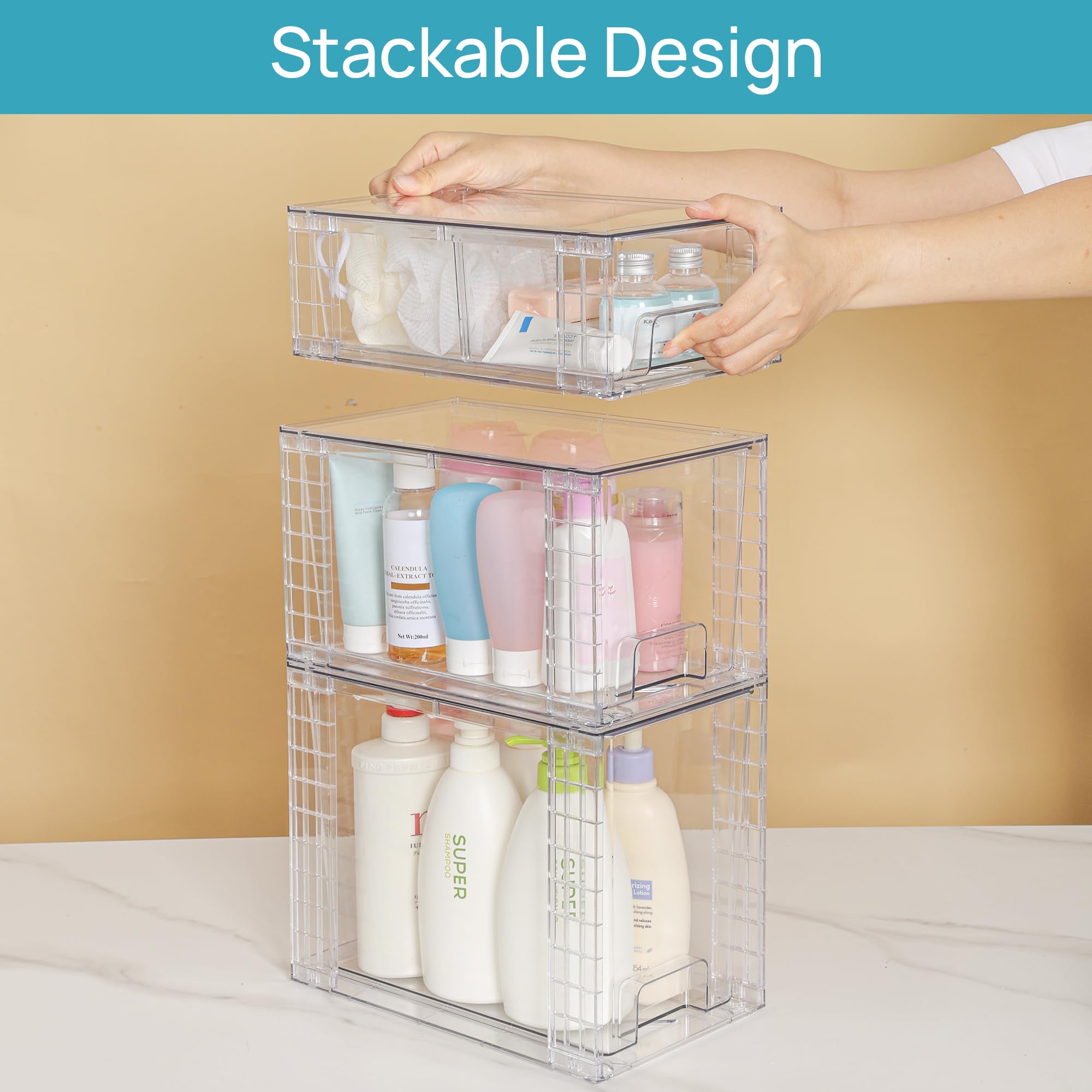 Vtopmart hands assembling snap-in holders showing tool-free installation advantage