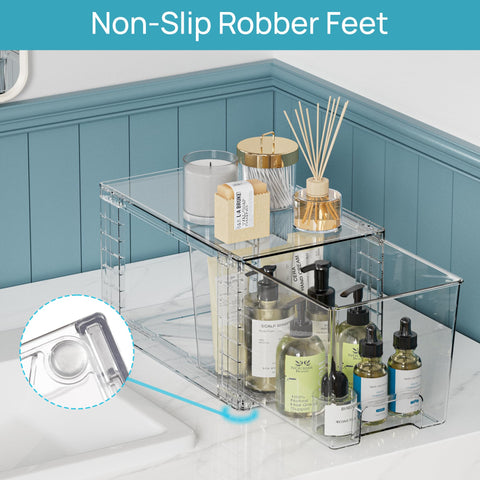 Vtopmart bathroom counter with toiletries highlighting quick-access organization benefit