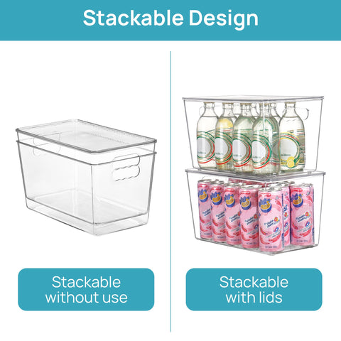 Vtopmart stacked bins with lids maximising vertical pantry space benefit