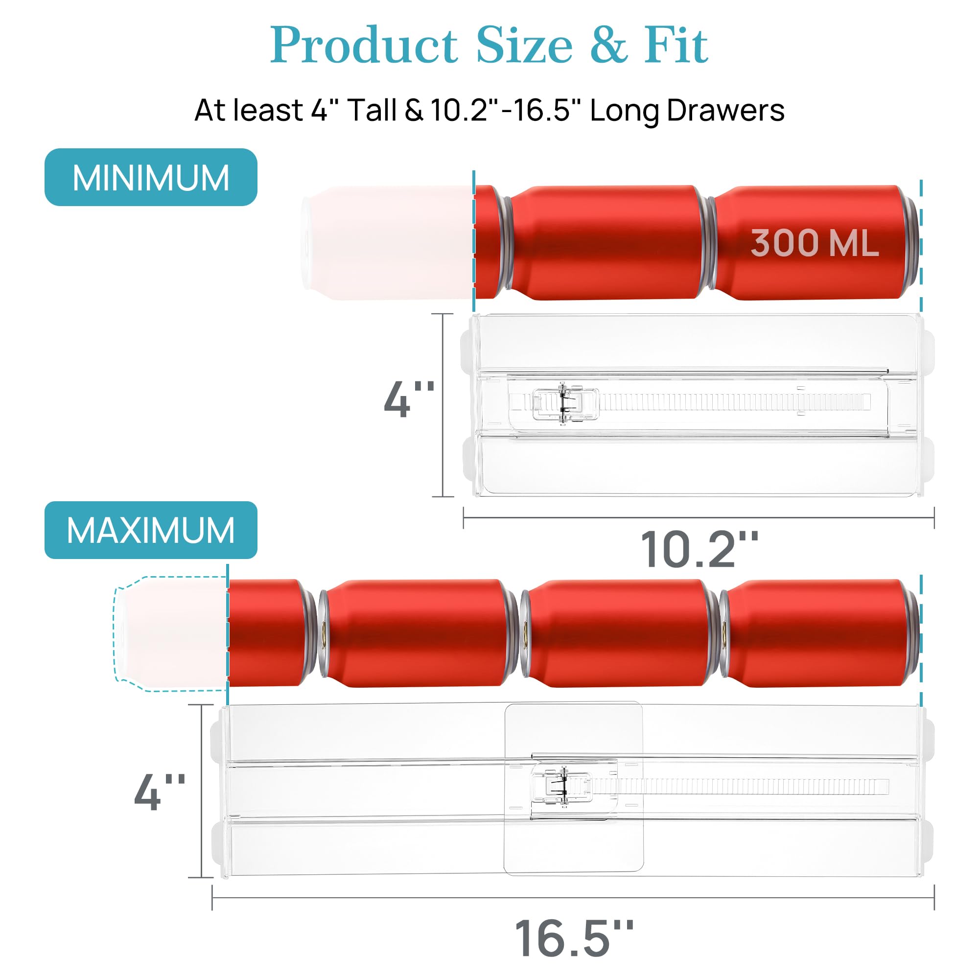 Vtopmart dividers arranging cosmetics and toiletries for visibility