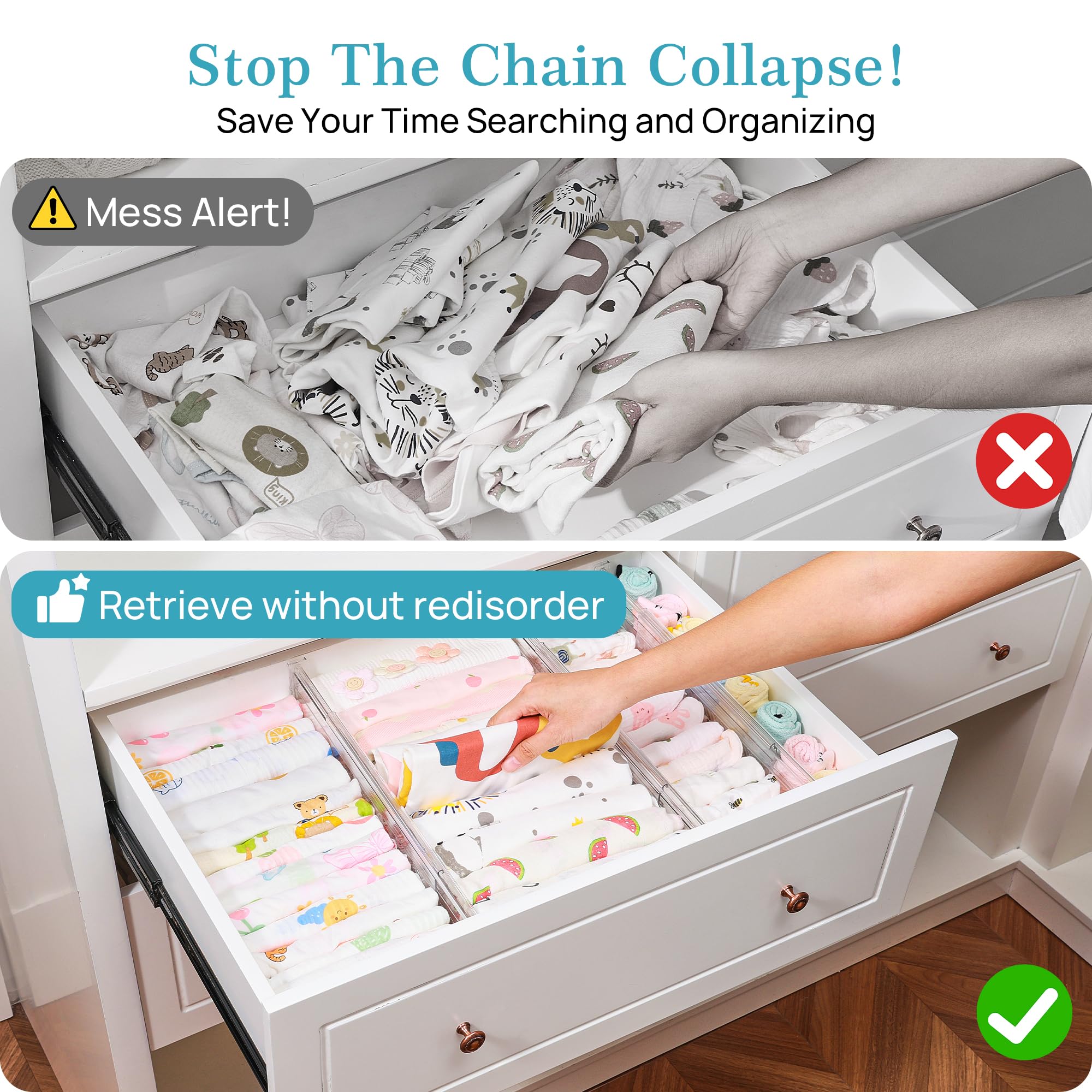 Vtopmart divider installed in kitchen drawer organizing utensils and tools