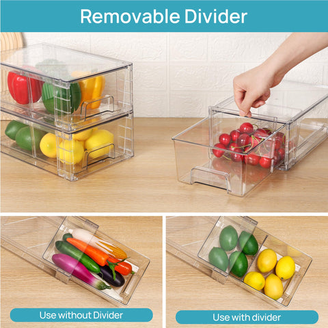 Vtopmart drawer inside refrigerator showing fridge-optimized storage benefit