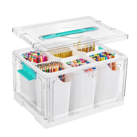 Vtopmart front view of closed organizer showing clear visibility and tidy storage