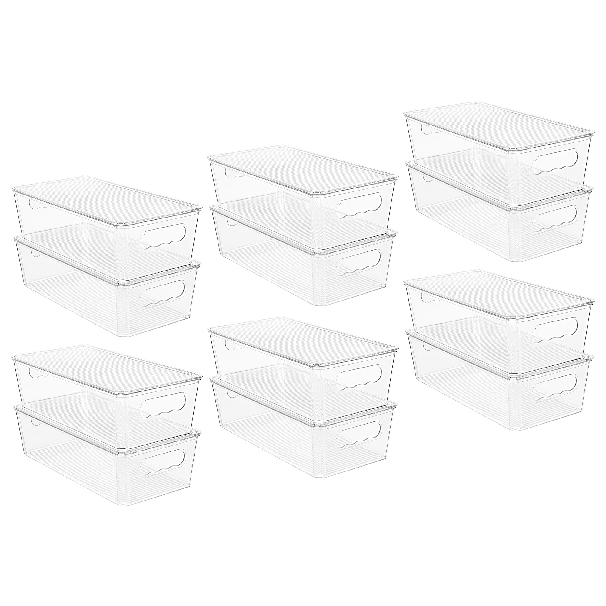 Vtopmart front view of clear bins showing pack and visibility benefit