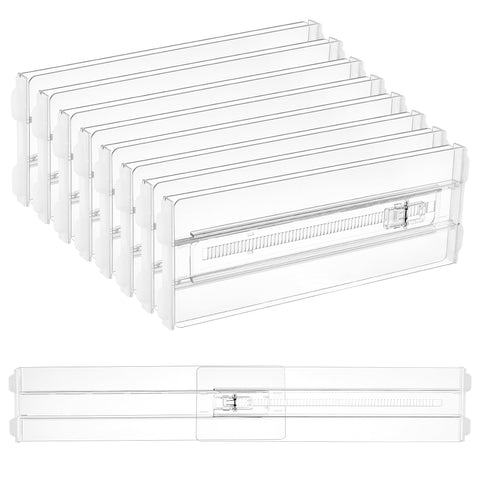 Vtopmart clear dividers front view showing full 8-pack benefit of versatile organization