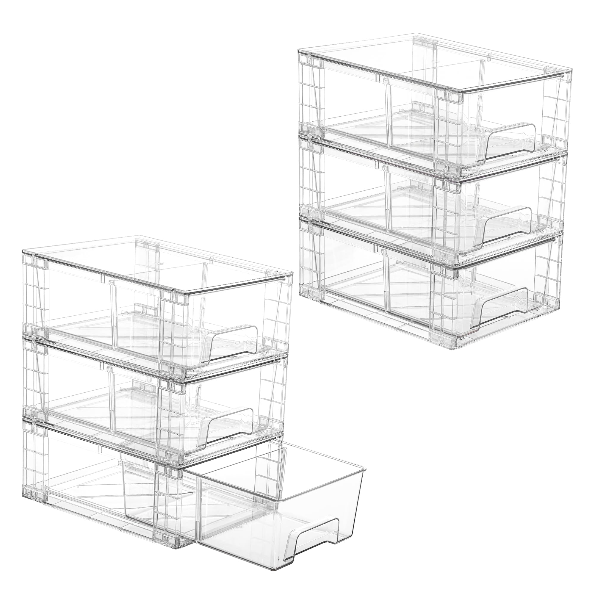 Vtopmart clear drawers front view showing tidy storage benefit