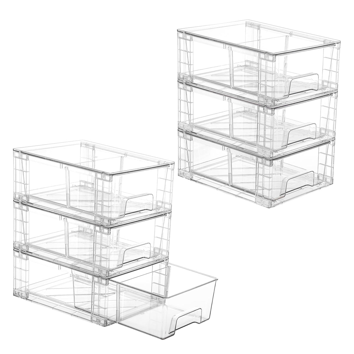 Vtopmart clear drawers front view showing tidy storage benefit