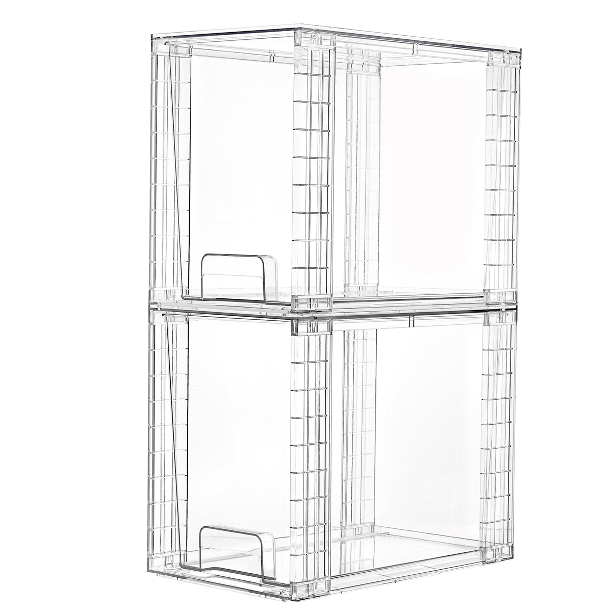 Vtopmart front view of two clear drawers showing neat organized storage
