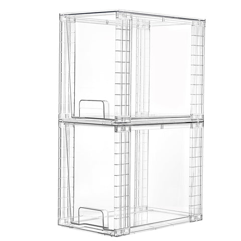 Vtopmart front view of two clear drawers showing neat organized storage