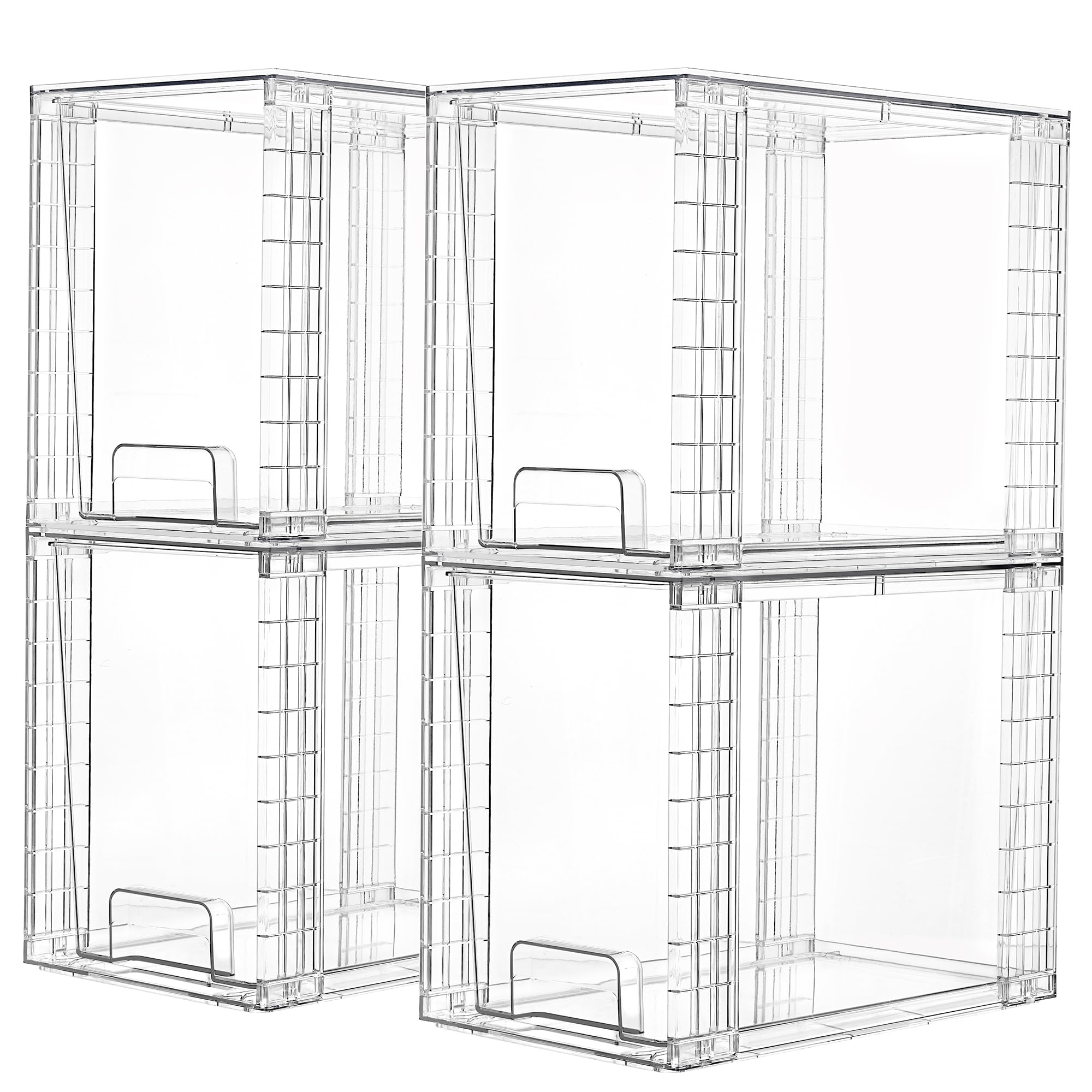 Vtopmart front view pack of four clear drawers showing tidy storage benefit