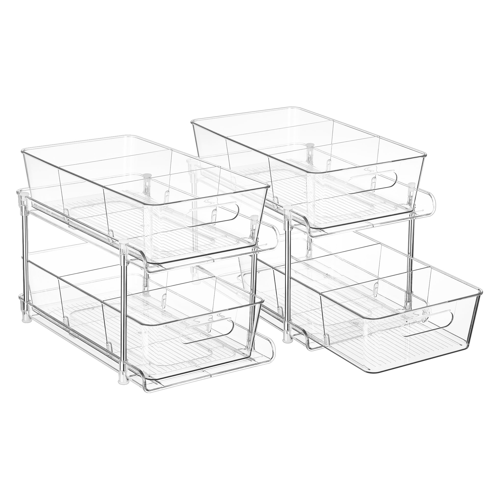 Vtopmart front view of both organizers showing neat dual storage benefit