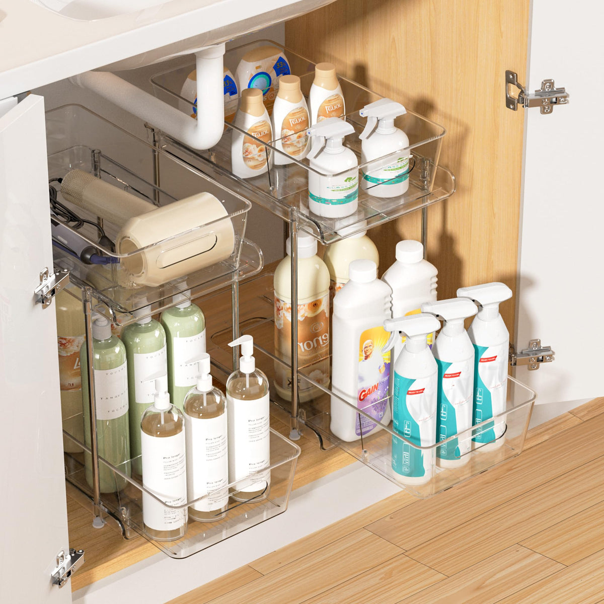 Vtopmart front view packaged organizers showing space-saving benefit