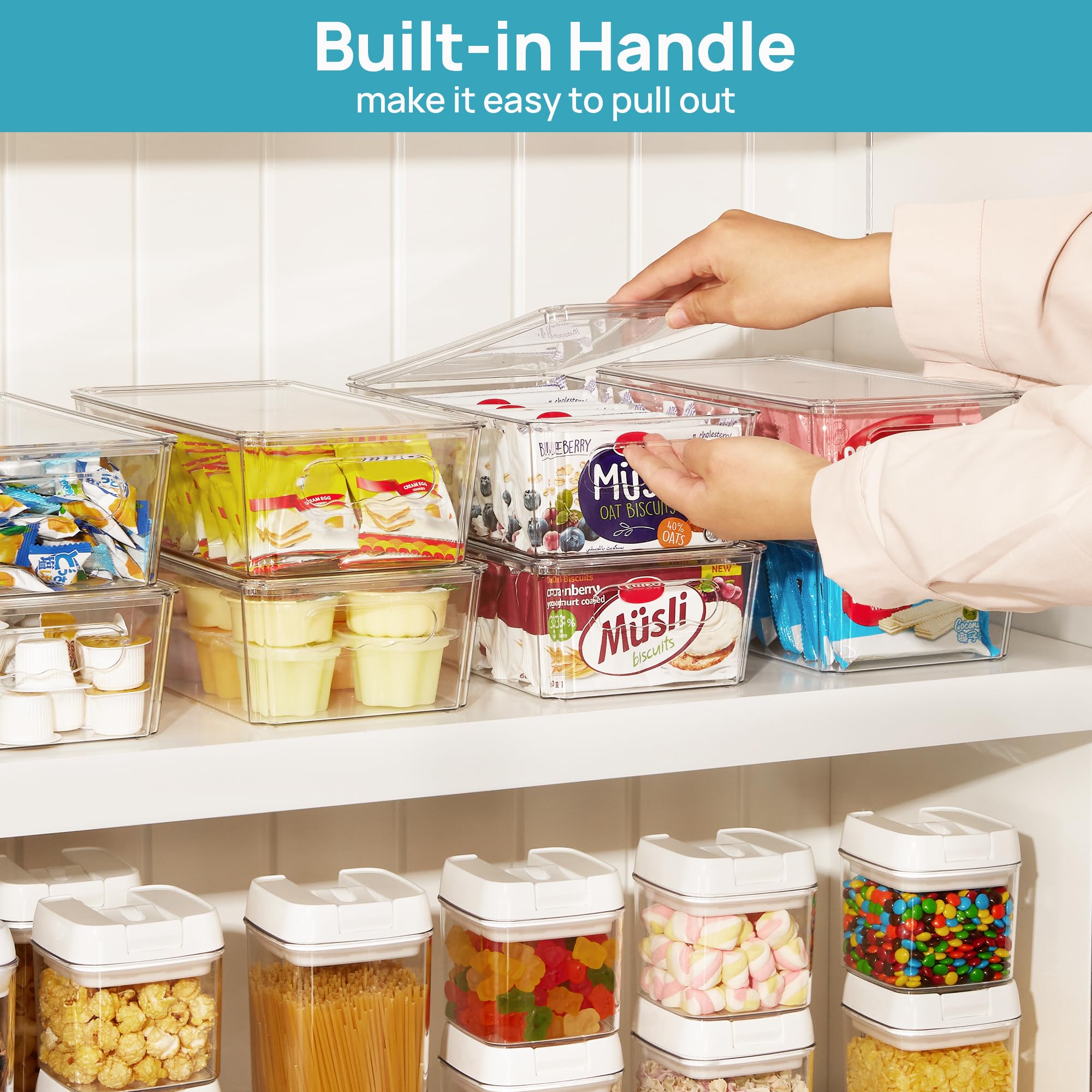 Vtopmart handle detail showing built-in pull handle for quick removal and transport