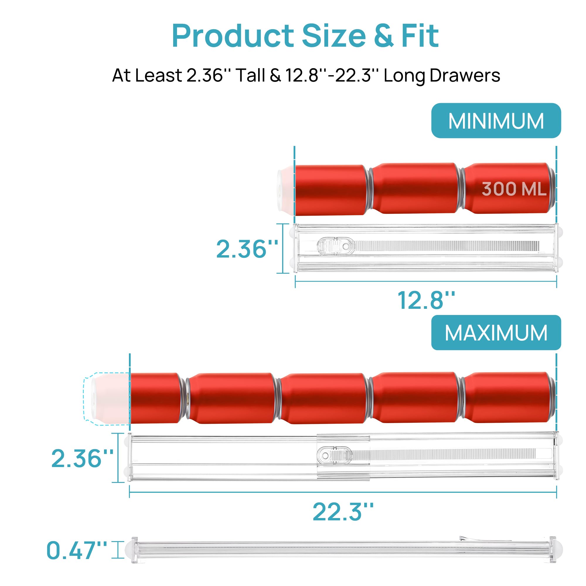 Vtopmart horizontal divider separating utensils for easy access and tidiness