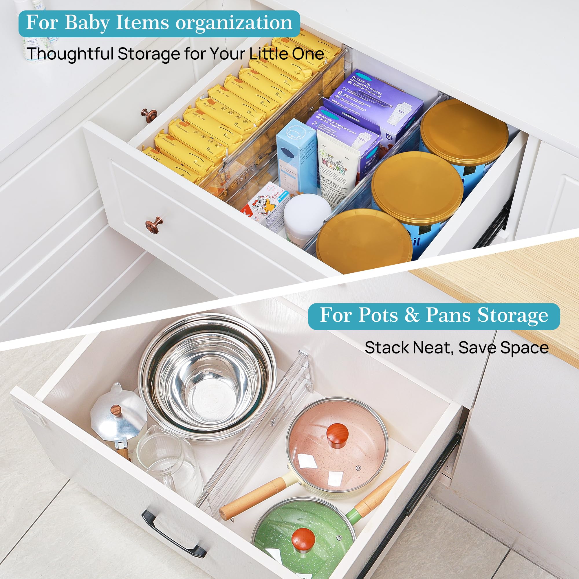 Vtopmart horizontal layout creating compartments for utensils and tools